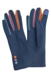 Marcus Adler Color Pop Jersey Touchscreen Gloves In Navy