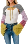 Marcus Adler Knit Bolero Wool-blend Shrug In Lilac