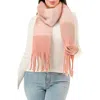 Marcus Adler Colorblock Fringe Scarf In Blush