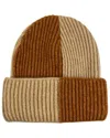 Marcus Adler Colorblocked Cuff Beanie In Brown
