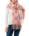 Marcus Adler Chunky Check Fringe Scarf In Orange
