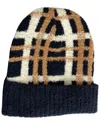 Marcus Adler Cozy Plaid Cuff Beanie In Black