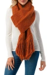 Marcus Adler Crochet Fringe Scarf In Rust