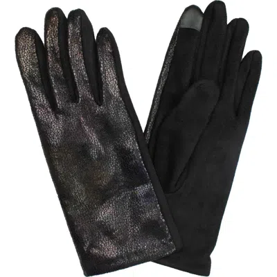 Marcus Adler Embossed Touchscreen Gloves In Black