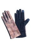 Marcus Adler Embossed Touchscreen Gloves In Blue