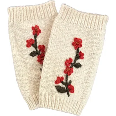 Marcus Adler Embroidered Floral Arm Warmers In Neutral