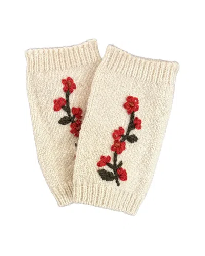 Marcus Adler Embroidered Flower Armwarmer In Neutral