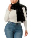 Marcus Adler Faux Fur Pull-through Scarf In Black