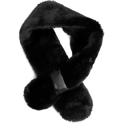 Marcus Adler Faux Fur Collar Scarf In Black