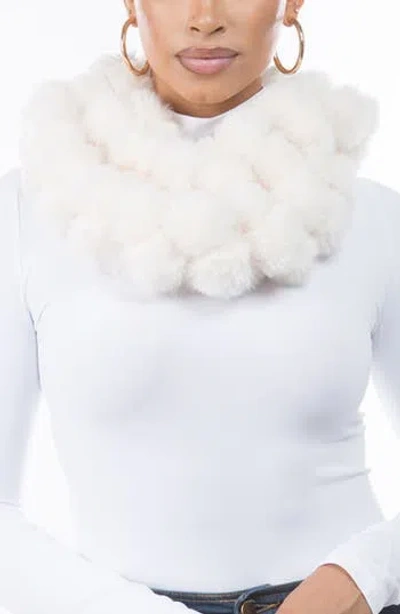 Marcus Adler Faux Fur Infinity Scarf In White
