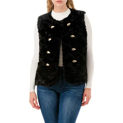 Marcus Adler Faux Fur Vest In Black
