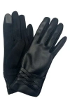 Marcus Adler Faux Leather Gloves In Black