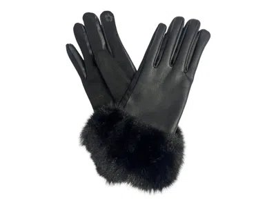 Marcus Adler Faux Leather Gloves In Black