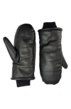 Marcus Adler Faux Leather Mittens In Black