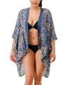 Marcus Adler Floral Kimono Cover Up In Blue