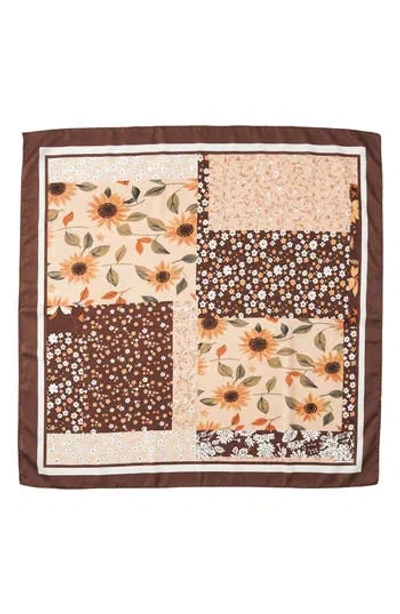 Marcus Adler Floral Satin Square Scarf In Multi