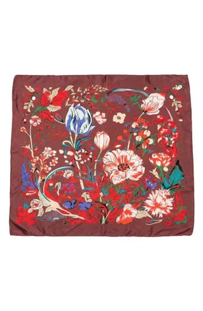 Marcus Adler Floral Satin Scarf In Metallic