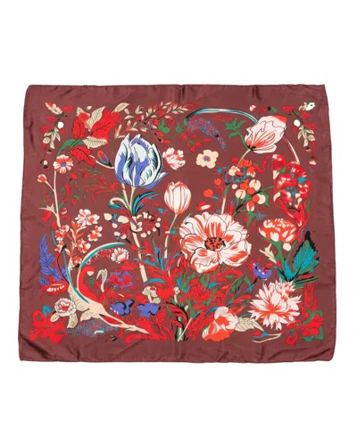 Marcus Adler Floral Satin Square Scarf In Multi