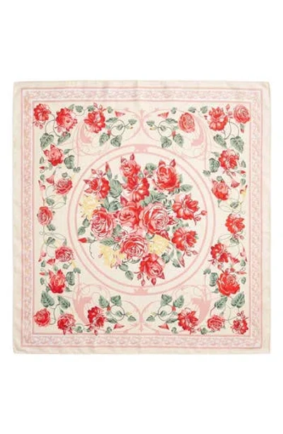 Marcus Adler Floral Satin Square Scarf In Multi