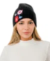 Marcus Adler Flower Embroidered Beanie In Black