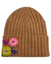 Marcus Adler Flower Embroidered Beanie In Brown