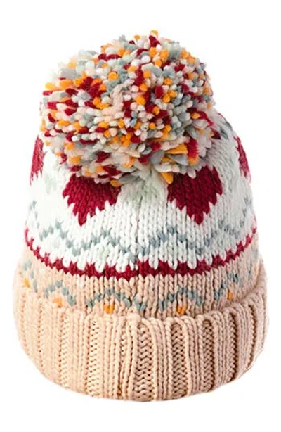 Marcus Adler Fluffy Pom Chunky Knit Beanie In Ivory