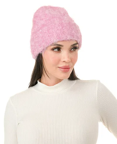 Marcus Adler Fuzzy Hair Beanie In Pink