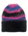 Marcus Adler Stripe Fuzzy Beanie In Purple