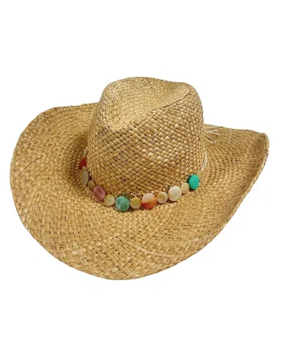 Marcus Adler Gem Stone Straw Cowboy Hat In Brown