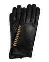 Marcus Adler Whipstitch Trim Leather Gloves In Black