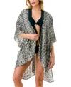 Marcus Adler Geo Print Kimono Cover Up In Black