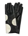 Marcus Adler Faux Leather Polka Dot Gloves In Black