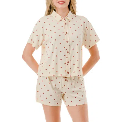 Marcus Adler Heart Pajamas In White