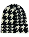 Marcus Adler Houndstooth Cuff Beanie In Black