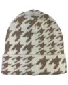 Marcus Adler Houndstooth Cuff Beanie In White