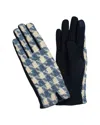 Marcus Adler Houndstooth Jersey Gloves In Blue