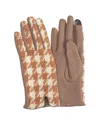Marcus Adler Houndstooth Jersey Gloves In Gold
