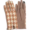 Marcus Adler Houndstooth Jersey Touchscreen Gloves In Marigold
