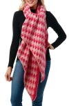 Marcus Adler Houndstooth Print Scarf In Red
