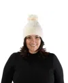 Marcus Adler Imitation Pearl Flower Pom Beanie In Ivory
