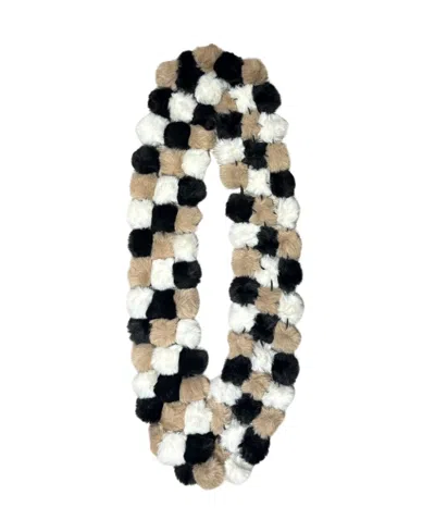 Marcus Adler Infinity Pom Loop Scarf In Natural,black,ivory