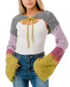 Marcus Adler Knit Bolero Wool-blend Shrug In Purple