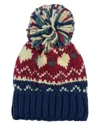 Marcus Adler Knit Fairisle Beanie In Blue