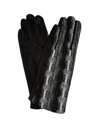 Marcus Adler Knit Overlay Suede Glove In Black