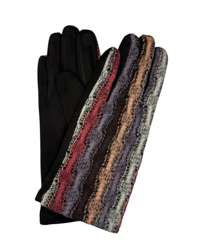 Marcus Adler Knit Overlay Suede Glove In Multi