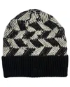 Marcus Adler Knit Pattern Wool-blend Beanie In Black