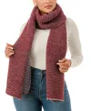 Marcus Adler Two-tone Open Knit Scarf In Burgundy