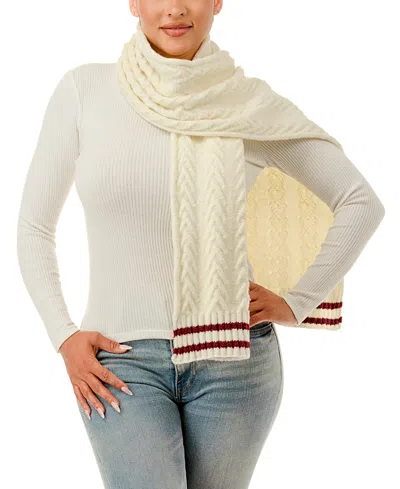 Marcus Adler Knit Varsity Scarf In Burgundy