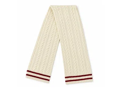 Marcus Adler Knit Varsity Scarf In Cream/red