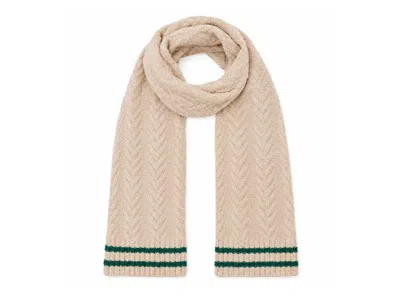 Marcus Adler Knit Varsity Scarf In White/green